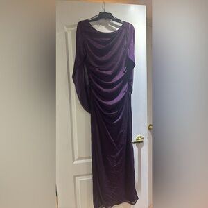 Elegant Long Sleeve Purple Dress